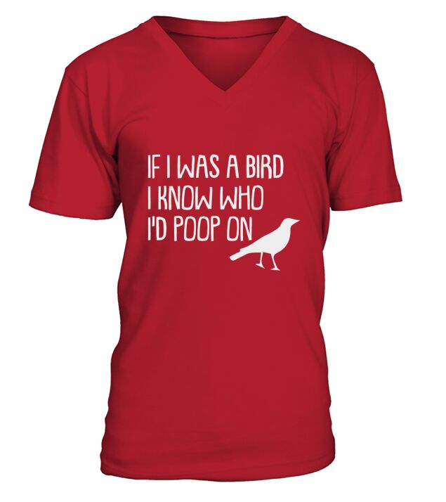 If I was a bird I know who Id poop on V-Neck T-shirt