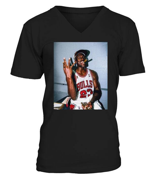 Vintage Michael Jordan Three Peat Cigar T-Shirt V-Neck T-shirt
