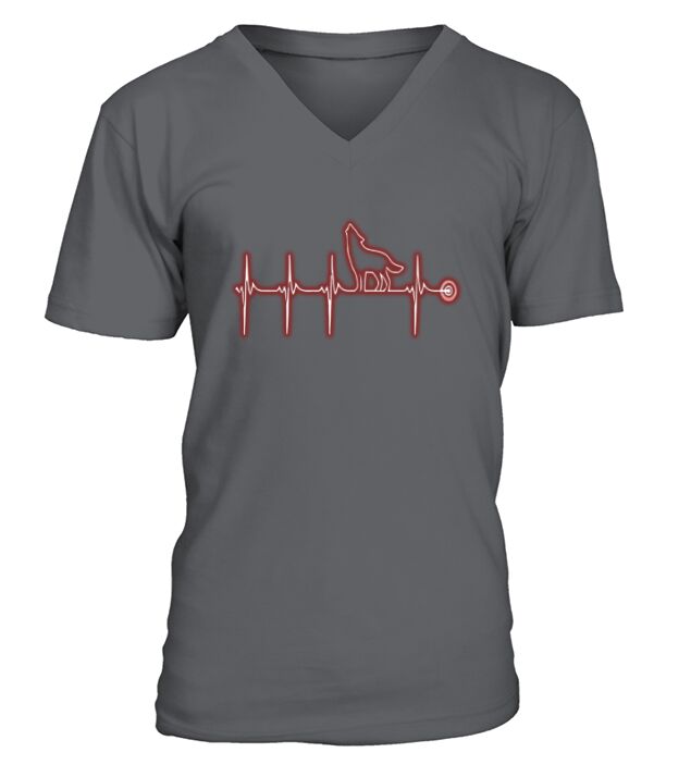 Wolf heartbeat V-Neck T-shirt