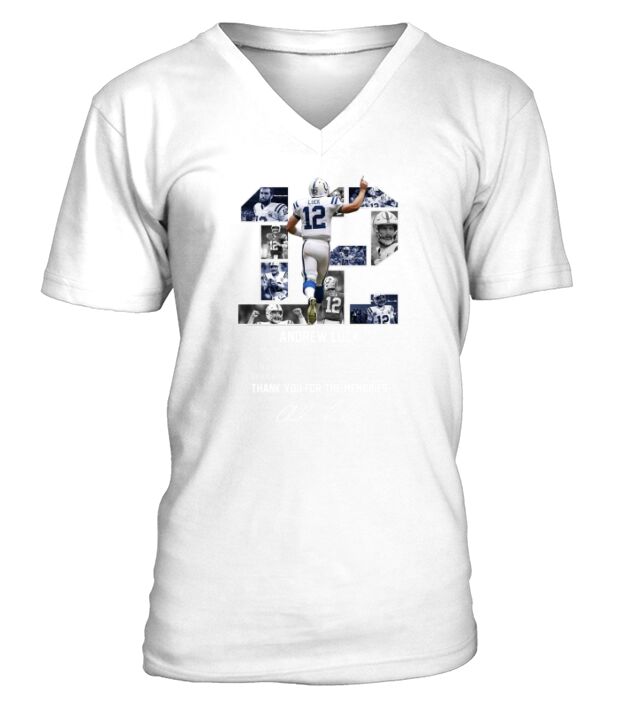 12 Andrew Luck 1989 Thank You For The Memories Signatures shirt V-Neck T-shirt