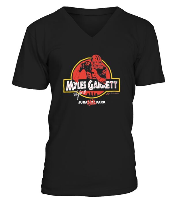 myles garrett vintage art V-Neck T-shirt