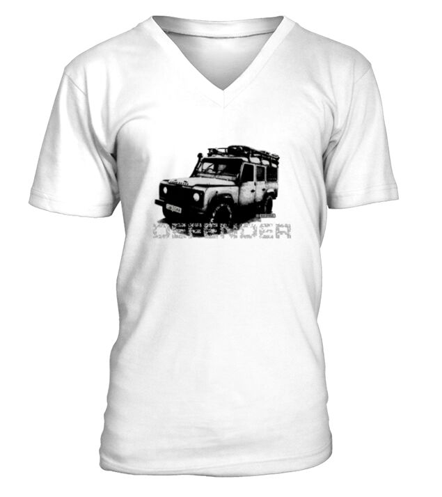 BROWN LAND ROVER DEFENDER ILLUSTATION V-Neck T-shirt