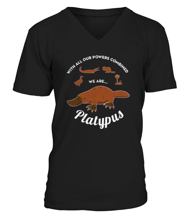 With All Our Powers Combined We Are Platypus T-Shirt - Unisex Long Sleeve V-Neck T-shirt