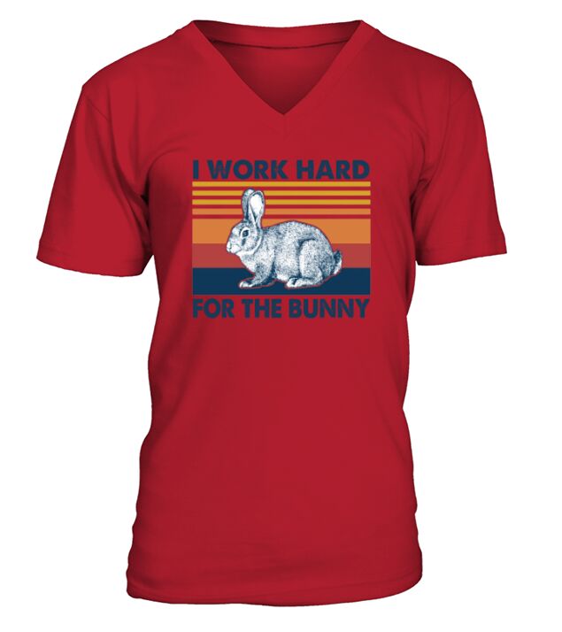 Rabbit I work hard for the bunny vintage V-Neck T-shirt