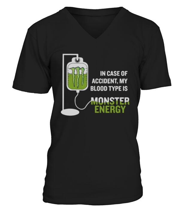 In case of accident my blood type is monster V-Neck T-shirt