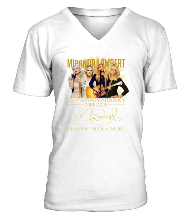 Miranda Lambert 20th anniversary thank you for the memories signature V-Neck T-shirt