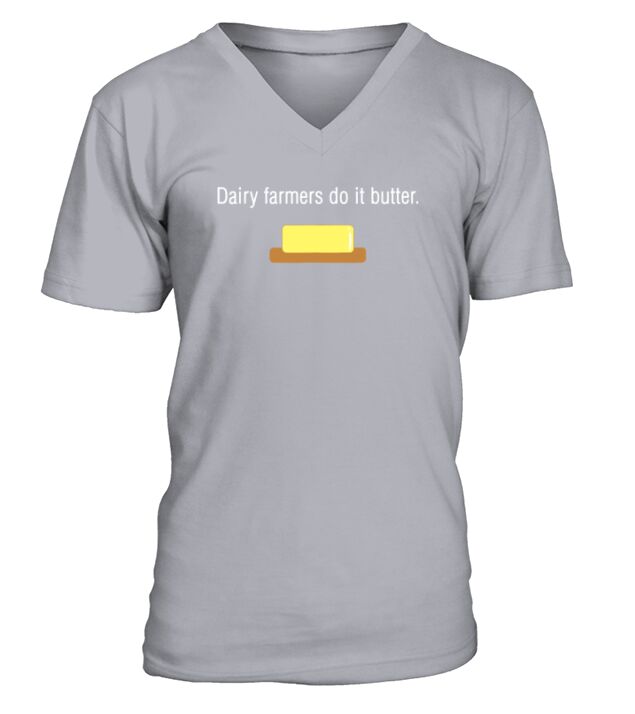 Dairy Farmers Shirt - Do It Butter - Dairy Cow Farmer Gift V-Neck T-shirt