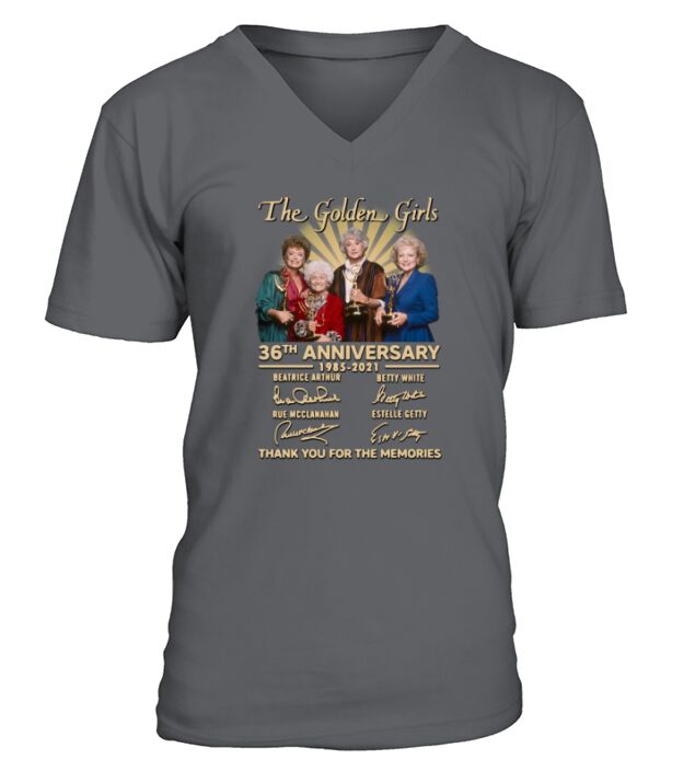The Golden Girls 36th anniversary t1985 2021 thank you for the memories signatures V-Neck T-shirt