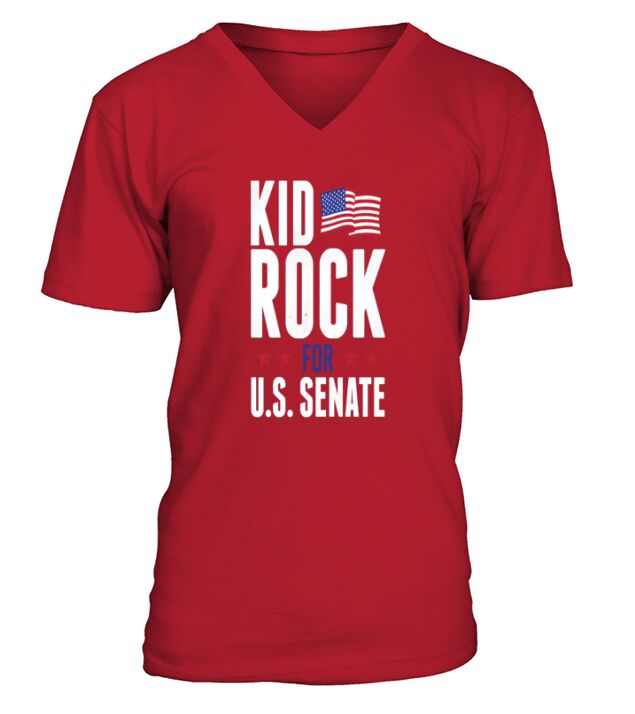 kid rock for us senate shirt 2018 in rock we trust V-Neck T-shirt