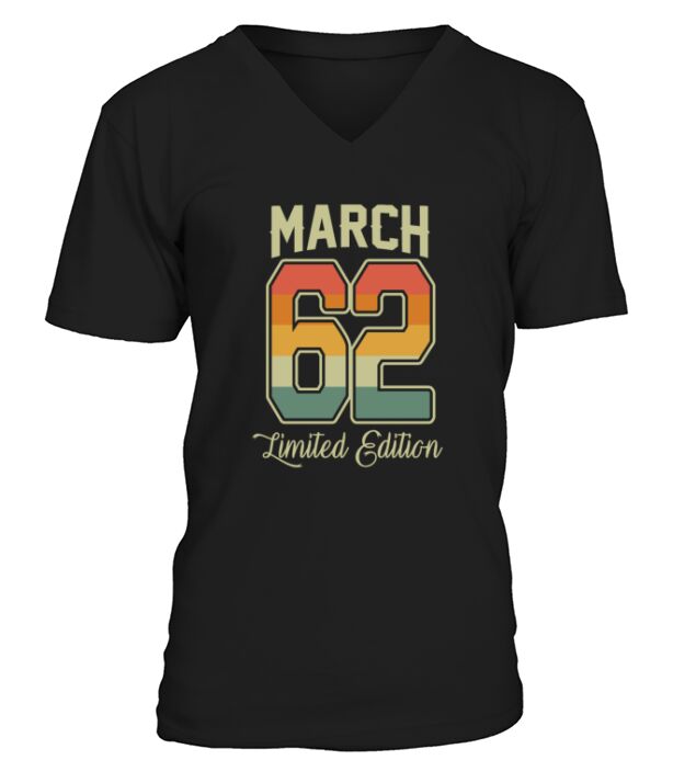 Vintage 60th Birthday March 1962 Sports Gift V-Neck T-shirt