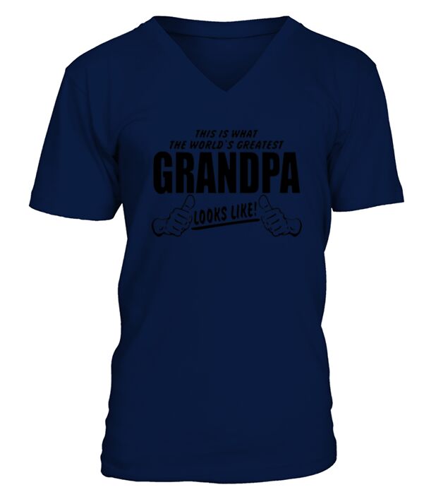 WORLDS GREATEST GRANDPA LOOKS LIKE V-Neck T-shirt