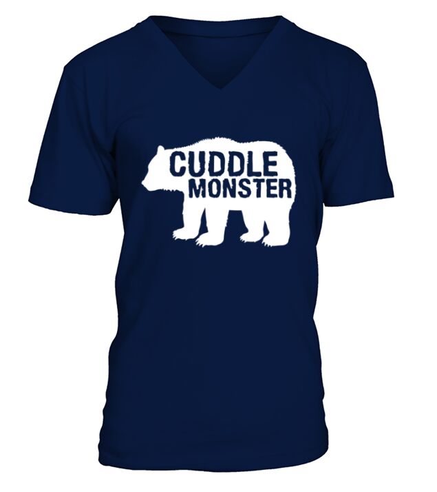 Cuddle Monster Bear Silhouette Fun V-Neck T-shirt