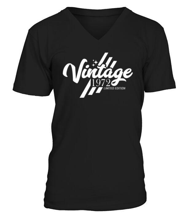50th Birthday Vintage 1972 V-Neck T-shirt
