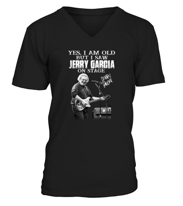 Signature Yes I Am Old But I Saw Jerry Garcia On Stage - 16oz Glass Beer Mug V-Neck T-shirt