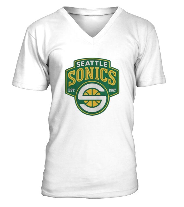 Seattle Supersonics Men V-Neck T-shirt