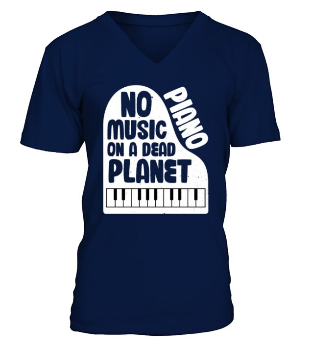 No Piano Music On A Dead Planet V-Neck T-shirt