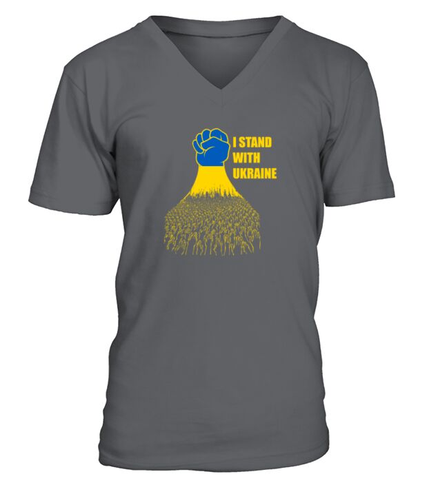 I Stand With Ukraine Ukrainian Flag Ukraine Strong V-Neck T-shirt