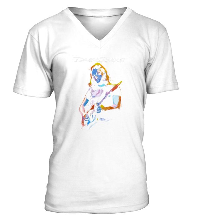 Popfunk David Gilmour Pink Floyd Guitar V-Neck T-shirt