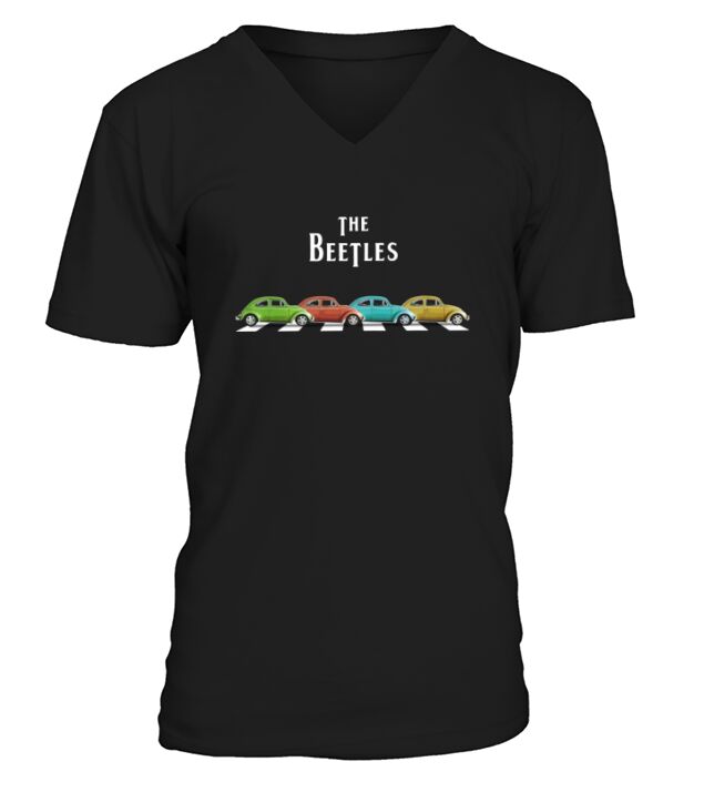 THE BEETLES ON ABBEY ROAD V-Neck T-shirt