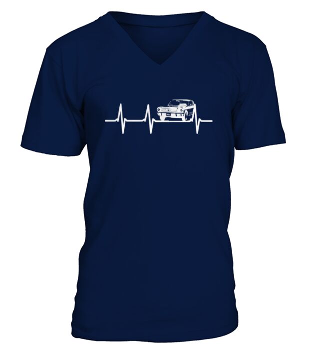 Heartbeat Ford Mustang Love Tshirt Iconic American Muscle Car Cool Shirt V-Neck T-shirt