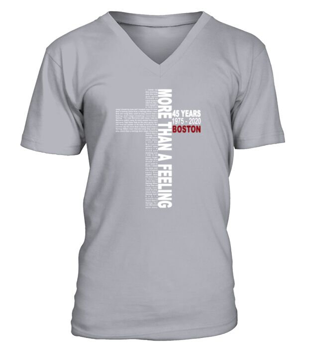 Lyrics More than a feeling 45 years 1975 2020 Boston V-Neck T-shirt