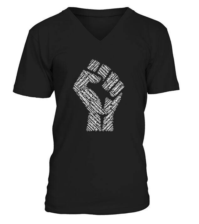 Civil Rights Black Power Fist March V-Neck T-shirt