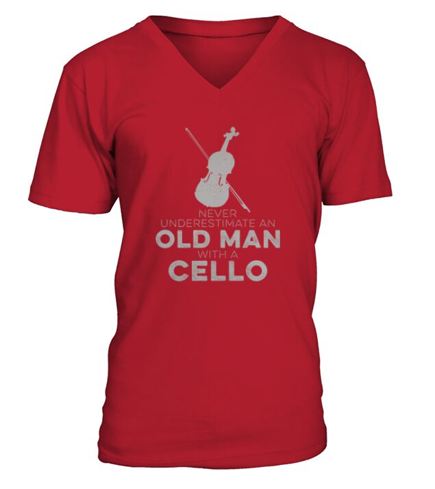 Cellist Never Underestimate An Old Man With Music V-Neck T-shirt