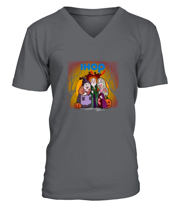 Hocus Pocus Sanderson Sisters Ihop Halloween Pumpkin V-Neck T-shirt