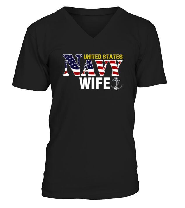 navy wife V-Neck T-shirt
