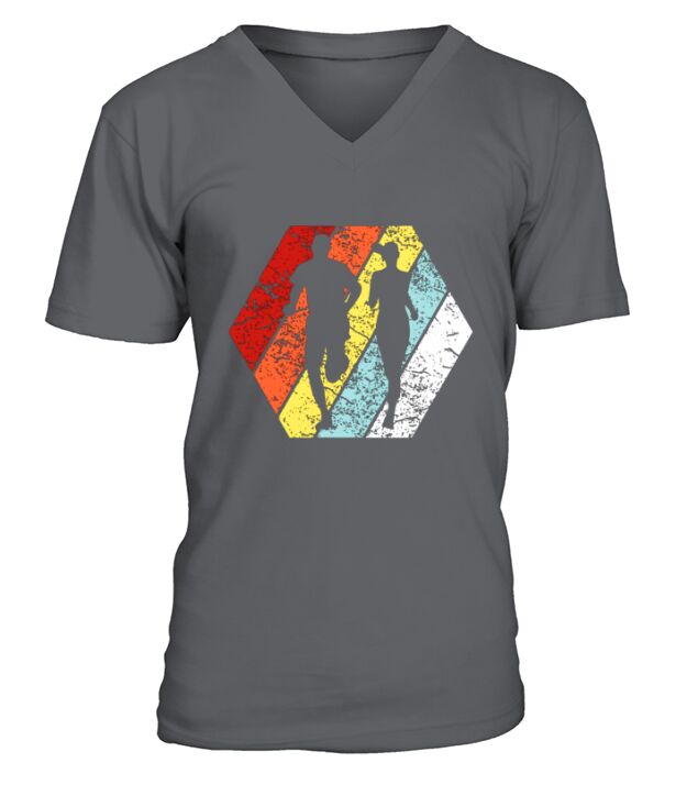 Funny Retro Vintage Running 80s Style - Ladies Flowy Tank V-Neck T-shirt