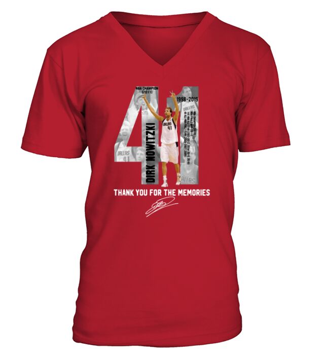 41 Dirk Nowitzki thank you for the memories shirt V-Neck T-shirt