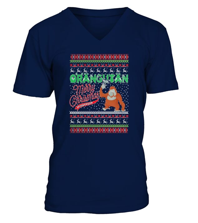 Orangutan Ugly Christmas Sweater,Orangutan Christmas Day,Orangutan Black Friday,Orangutan Christmas Eve,Orangutan Noel V-Neck T-shirt