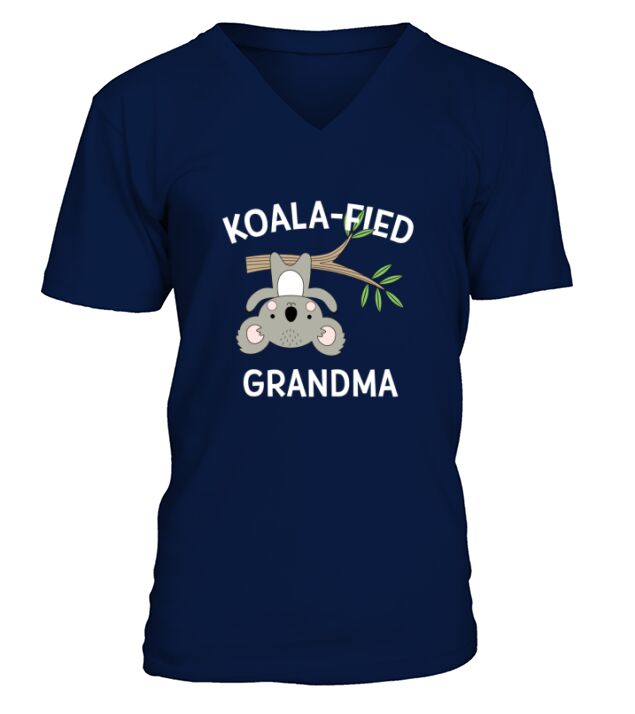 Cute Grandma Gift Koala Pun Funny Sweet Announcement Present V-Neck T-shirt
