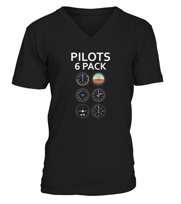Aviation Pilots 6 pack V-Neck T-shirt
