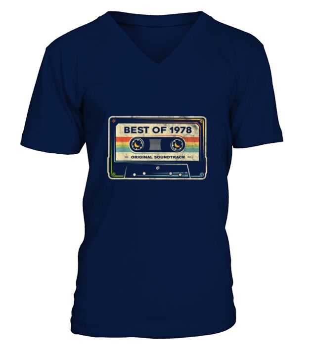Retro Best of 1978 Mixtape Vintage 43rd Birthday Cassette V-Neck T-shirt