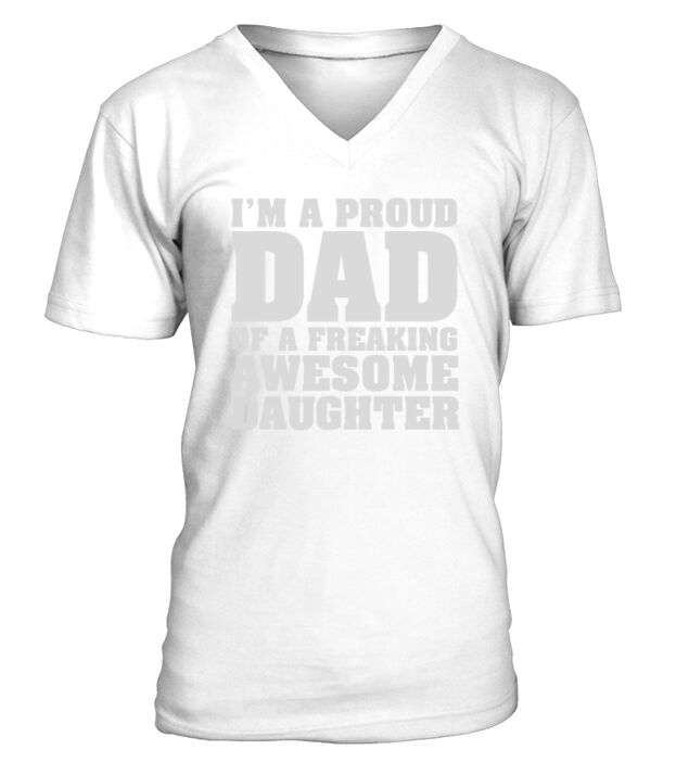 FATHERS DAY IM A PROUD DAD T-Shirt_1 V-Neck T-shirt
