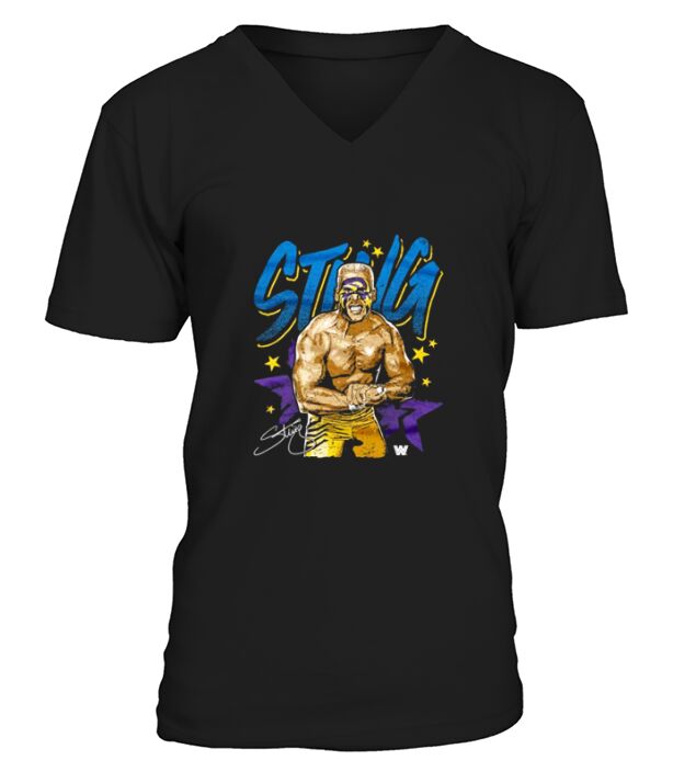 500 LEVEL Sting WWE  Sting Old School V-Neck T-shirt