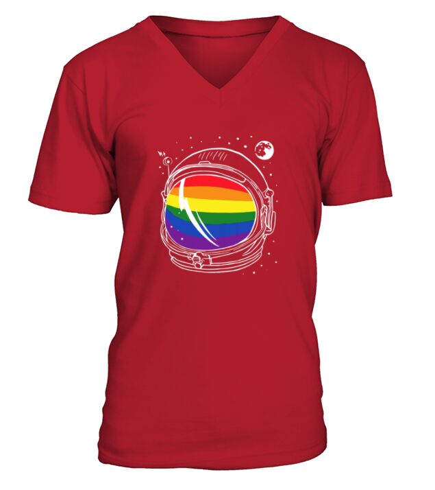LGBT Gay Rainbow Pride Space Force - Coffee Mug (colored) V-Neck T-shirt