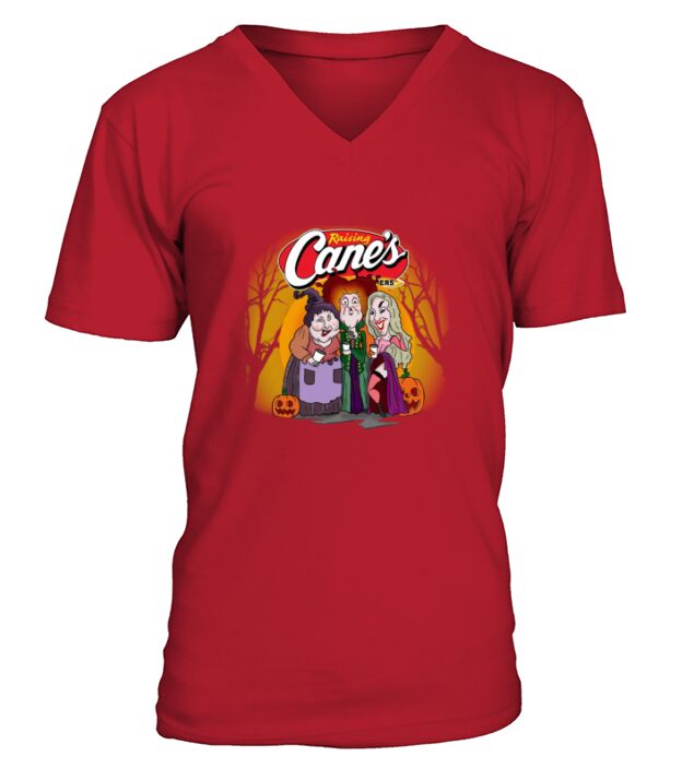 Hocus Pocus Sanderson Sisters Raising Canes Chicken Fingers Halloween Pumpkin V-Neck T-shirt