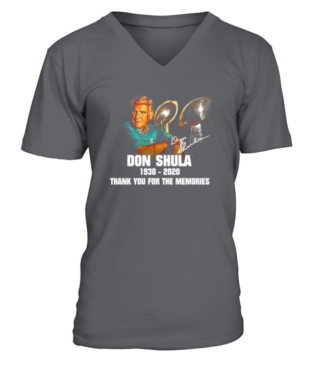 Don Shula signature 1930 2020 thank you for the memories shirt V-Neck T-shirt