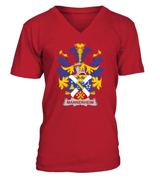 Mannerheim Family Crest Swedish Family Crests - Coffee Mug (colored) V-Neck T-shirt