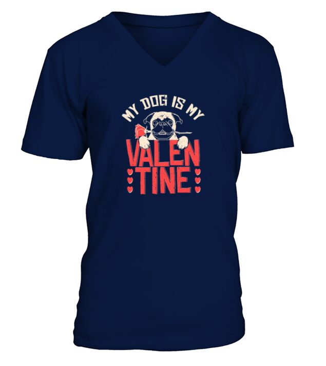 Dog Valentines Day Men's V-Neck T-shirt