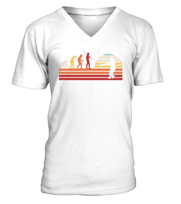 Retro Cricket Player Batsman Vintage Umpire Bowler V-Neck T-shirt