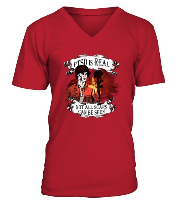 Vietnam Veterans T-shirt - PTSD is real T-Shirt V-Neck T-shirt