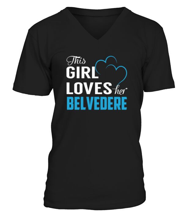 This Girl Loves Her BELVEDERE Name Shirts V-Neck T-shirt