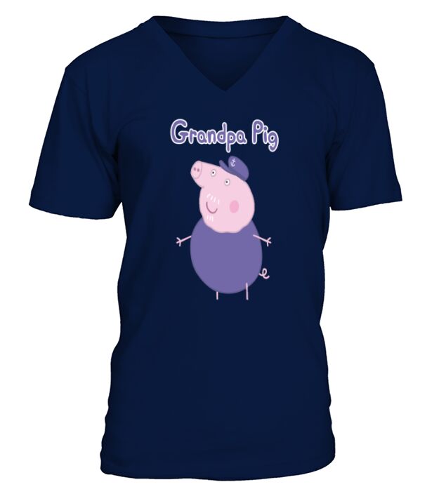 peppa pig grandpa pig V-Neck T-shirt