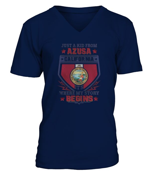 Azusa California V-Neck T-shirt