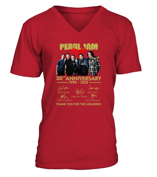 pearl jam print design V-Neck T-shirt