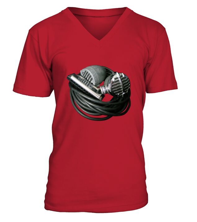 Vintage Microphones and Harmonica tee shirt V-Neck T-shirt