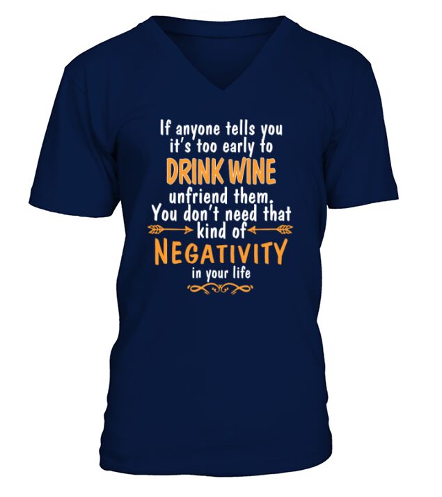 Funny Drink Wine T-Shirt V-Neck T-shirt